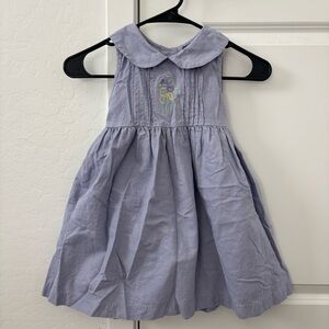 Good Lad of Philadelphia Lavender Floral Embroidered Sleeveless Linen Dress